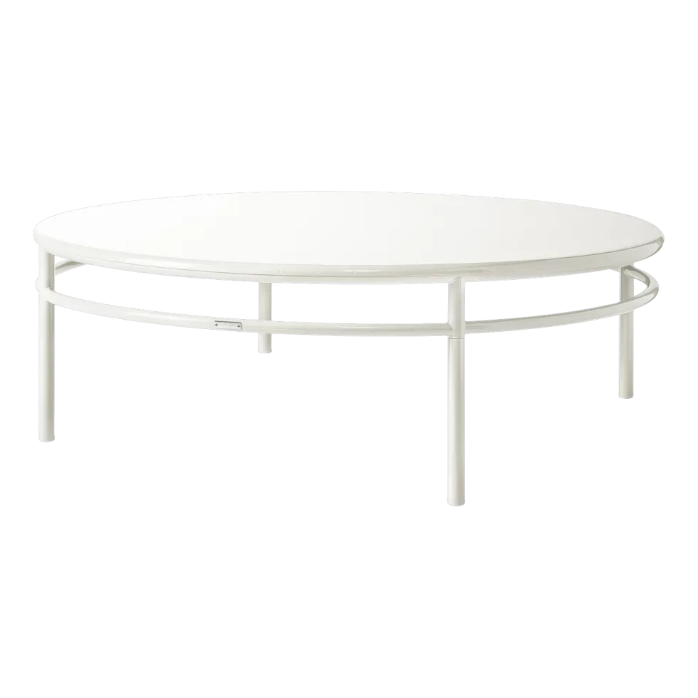 Table basse ronde en acier blanc pur 140cm T37 - Tolix