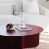 Table basse ronde en acier bordeaux 90x35cm Miro - Metallbude