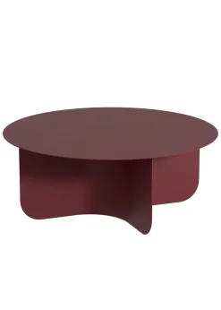 Table basse ronde en acier bordeaux 90x35cm Miro - Metallbude
