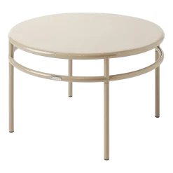 Table basse ronde en acier gris beige 80cm T37 - Tolix