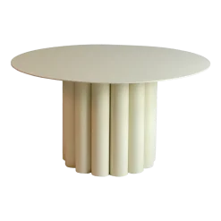 Table basse ronde en acier ivoire 80 x 42 cm Octave - Resistub