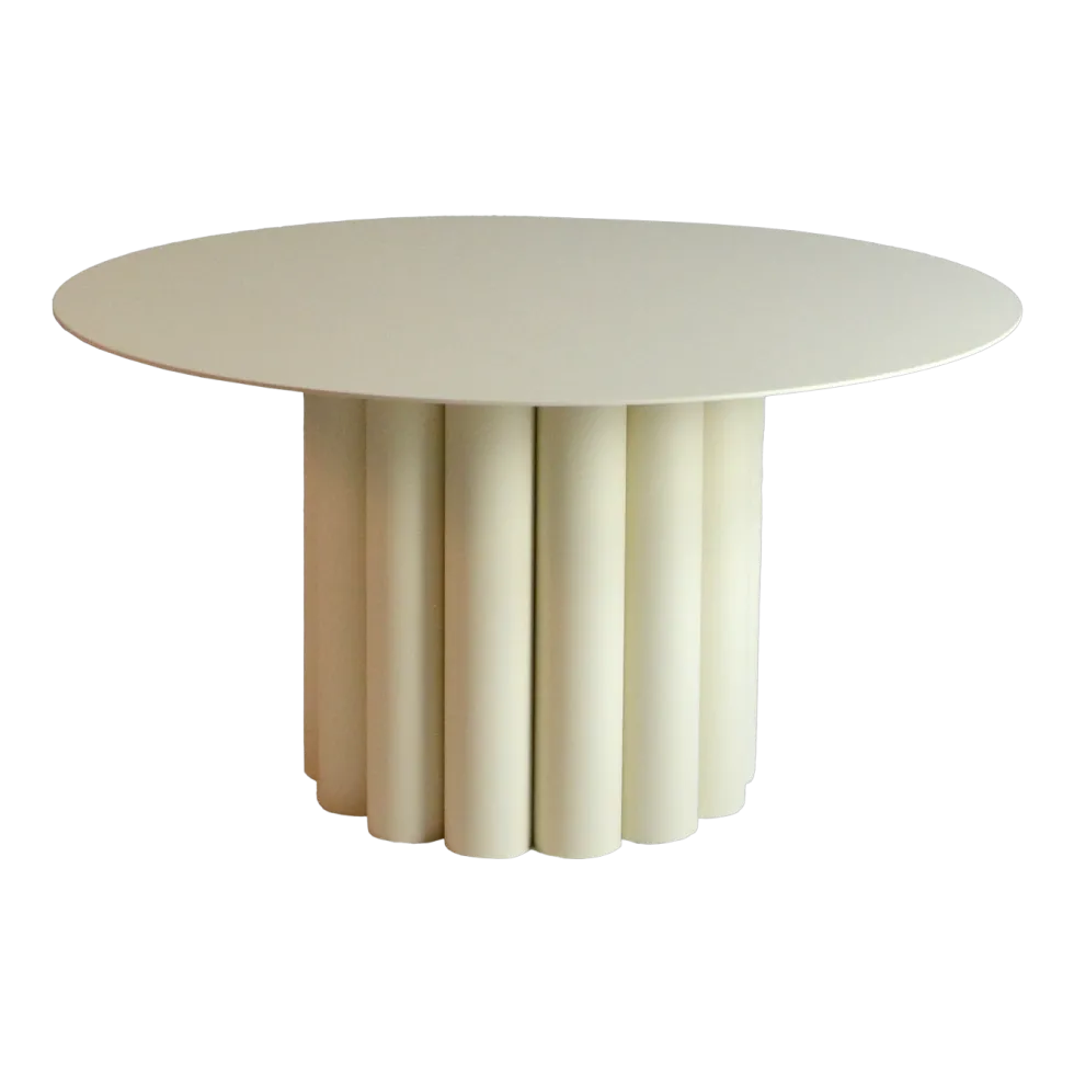 Table basse ronde en acier ivoire 80 x 42 cm Octave - Resistub
