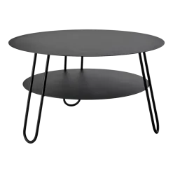 Table basse ronde en acier noir 72 x 42 cm Carl - Resistub