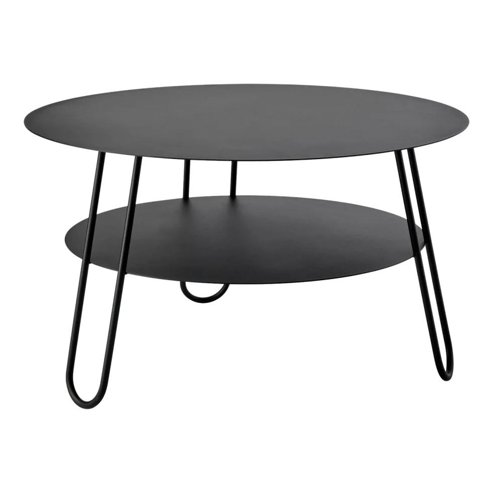 Table basse ronde en acier noir 72 x 42 cm Carl - Resistub