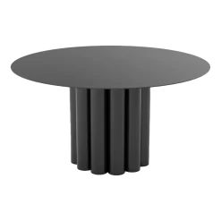 Table basse ronde en acier noir 80 x 42 cm Octave - Resistub