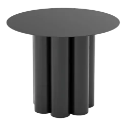 Table basse ronde en acier noir 40 x 34 cm Octave - Resistub