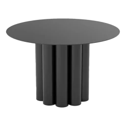 Table basse ronde en acier noir 60 x 38 cm Octave - Resistub