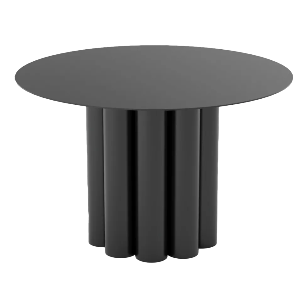 Table basse ronde en acier noir 60 x 38 cm Octave - Resistub