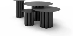 Table basse ronde en acier noir 60 x 38 cm Octave - Resistub