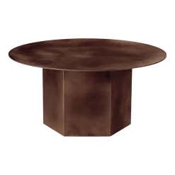 Table basse ronde en acier rouge terre 80cm Epic - Gubi