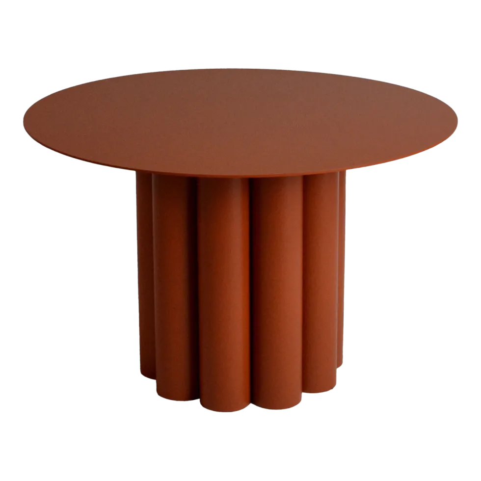 Table basse ronde en acier terracotta 60 x 38 cm Octave - Resistub