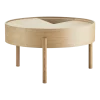 Table basse ronde en bois de chêne huilé 66x38cm Arc - Woud