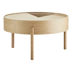 Table basse ronde en bois de chêne huilé 66x38cm Arc - Woud
