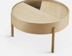 Table basse ronde en bois de chêne huilé 66x38cm Arc - Woud