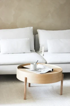 Table basse ronde en bois de chêne huilé 66x38cm Arc - Woud