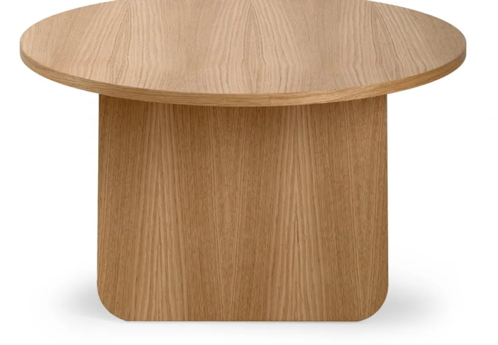Table basse ronde en bois de chêne huilé 71x38cm Momoko - EMKO
