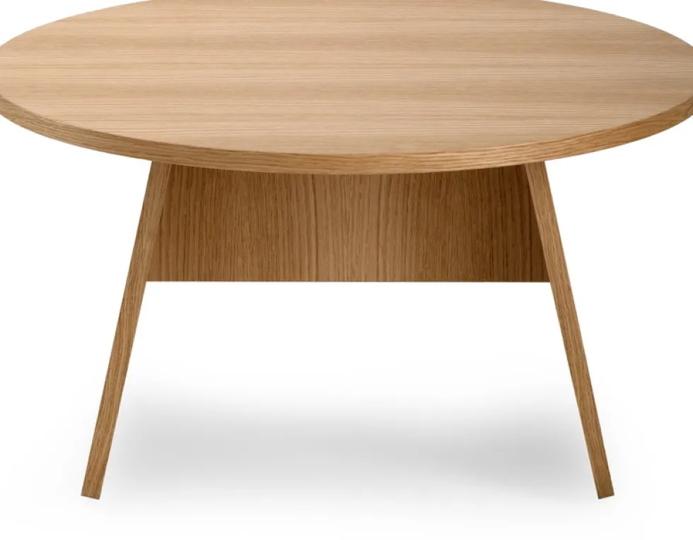 Table basse ronde en bois de chêne huilé 71x38cm Momoko - EMKO