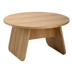Table basse ronde en bois de chêne huilé 71x38cm Momoko - EMKO