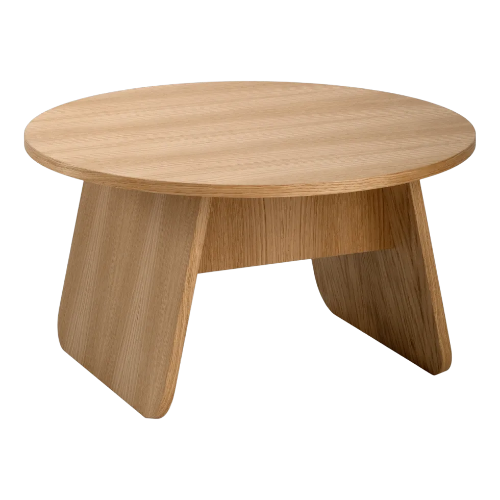 Table basse ronde en bois de chêne huilé 71x38cm Momoko - EMKO
