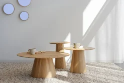 Table basse ronde en chêne massif 55x40cm Mushroom - Gazzda