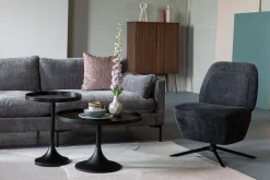 Table basse ronde en chêne noir 69x42cm Jason - Zuiver