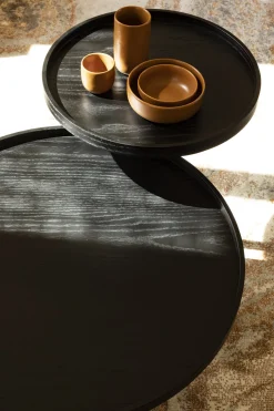Table basse ronde en chêne noir 69x42cm Jason - Zuiver