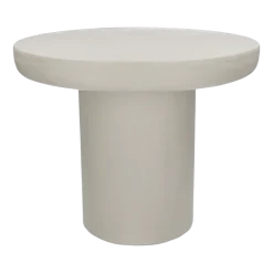 Table basse ronde enduit à la chaux blanc cassé 50x40cm Piastro - Pomax