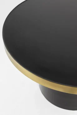 Table basse ronde en enamel noir 60x35cm Glam - Zuiver