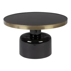 Table basse ronde en enamel noir 60x35cm Glam - Zuiver