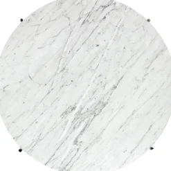 Table basse ronde en marbre blanc et acier poli 80cm TS - Gubi
