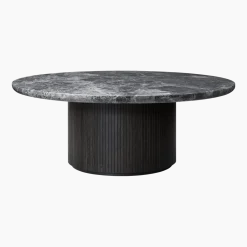 Table basse ronde en marbre gris diamètre 120 cm Moon - Gubi