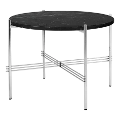 Table basse ronde en marbre noir et acier poli 55cm TS - Gubi