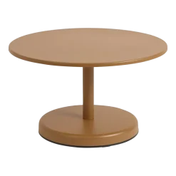 Table basse ronde en métal orange 70x40cm Linear - Muuto
