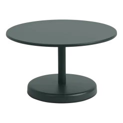 Table basse ronde en métal vert foncé 70x40cm Linear - Muuto