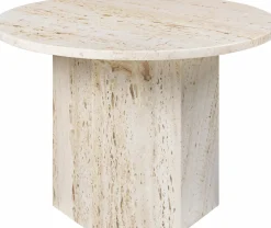 Table basse ronde en pierre blanche 60 cm Epic - Gubi