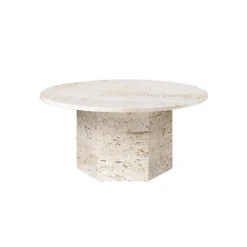 Table basse ronde en pierre blanche 80 cm Epic - Gubi