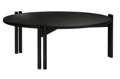Table basse ronde en pin noir 80x32cm Sticks - Karup Design
