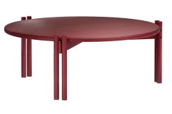 Table basse ronde en pin rouge 80x32cm Sticks - Karup Design