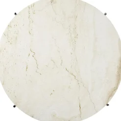 Table basse ronde en travertin blanc et acier poli 80cm TS - Gubi