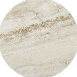Table basse ronde en travertin et acier chromé 70x38cm Ioi - Gubi