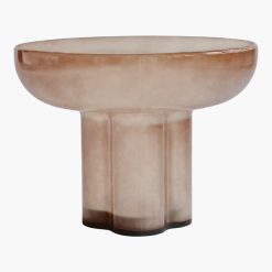 Table basse ronde en verre soufflé caramel 55x41cm Crown - 101 COPENHAGEN