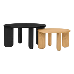 Table basse ronde taille moyenne chêne noir "volcanique" 37 x 75 Kuvu - Noo.ma