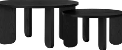 Table basse ronde taille moyenne chêne noir "volcanique" 37 x 75 Kuvu - Noo.ma