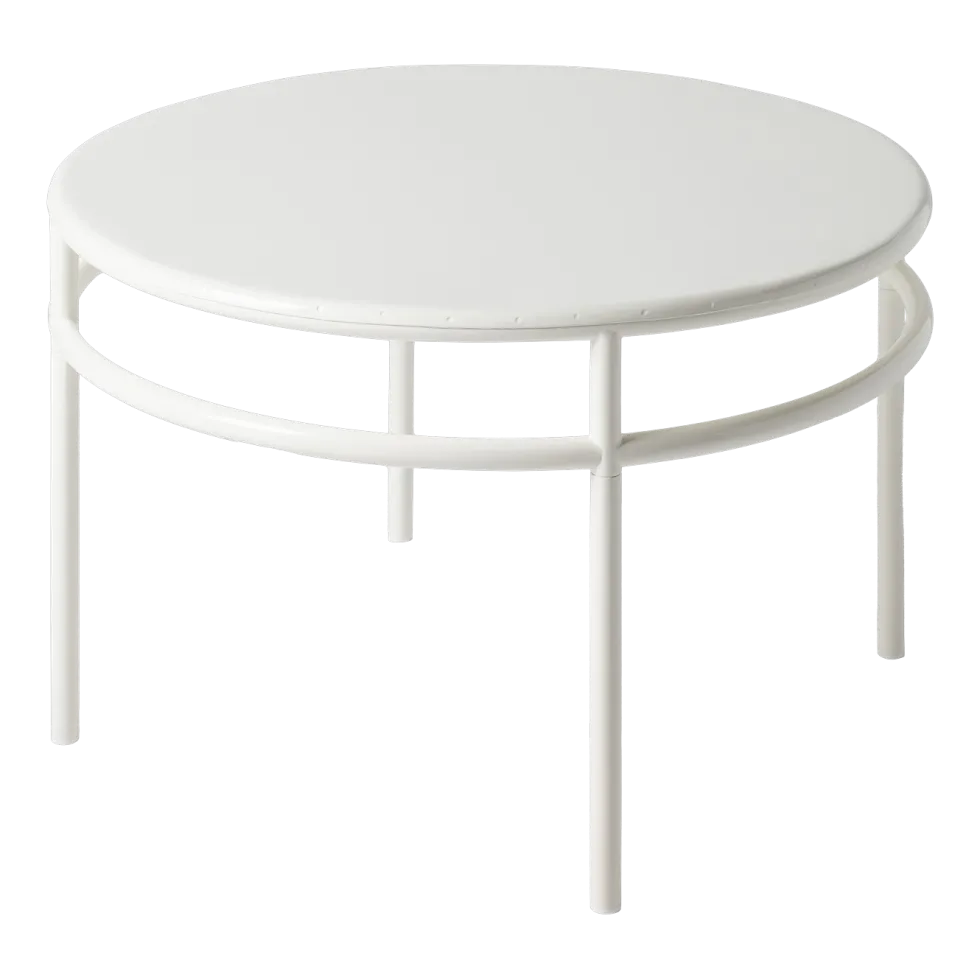 Table basses ronde en acier blanc pur 80cm T37 - Tolix