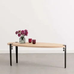 Table basse Surf pieds noir graphite 43 cm - TIPTOE