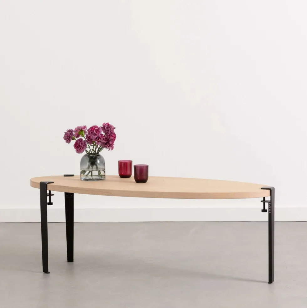 Table basse Surf pieds noir graphite 43 cm - TIPTOE
