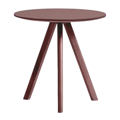 Table bistrot ronde en bois de chêne laqué et linoléum bordeaux 50x49cm CPH 20 2.0 - Hay