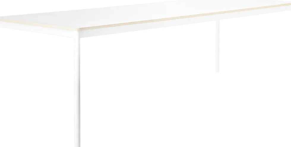 Table blanche bords en bois 160 cm Base - Muuto