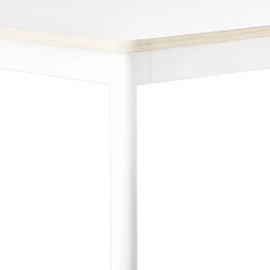 Table blanche bords en bois 160 cm Base - Muuto