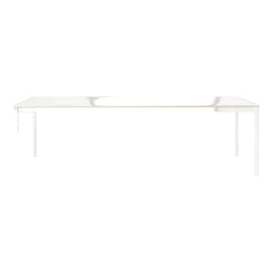 Table blanche bords en bois 160 cm Base - Muuto